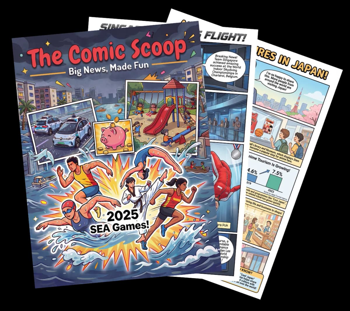 Singapore current affairs comic for kids — weekly news comics for Primary 3 to 6 children
